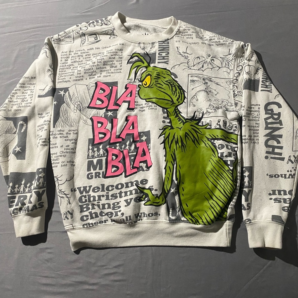 Grinch Graphic Sweatshirt - White, Green, Pink